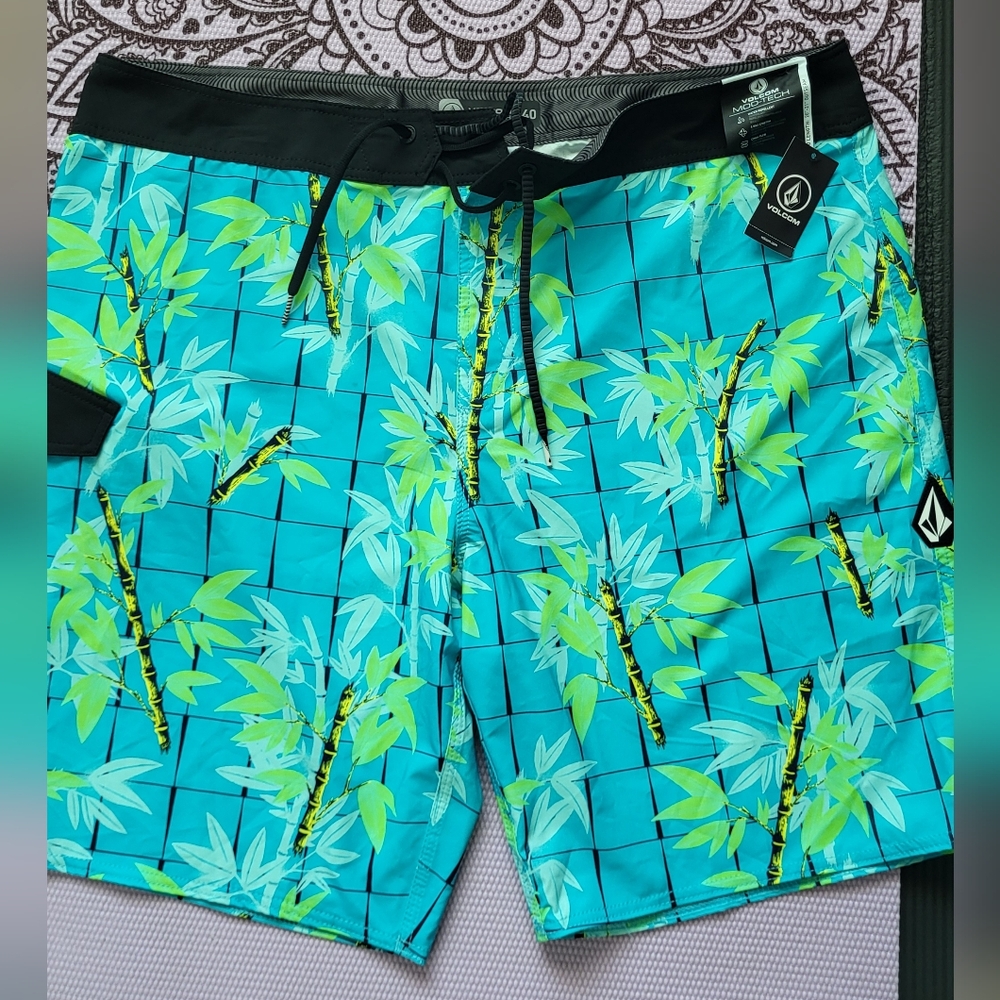 Volcom Blue and Green Board Shorts